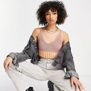 Free People Intimately Here All Day Brami In Mauve Combo NWT Size Med